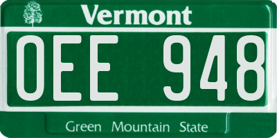 VT license plate OEE948