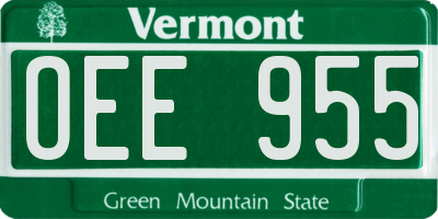 VT license plate OEE955