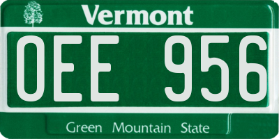 VT license plate OEE956