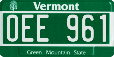 VT license plate OEE961