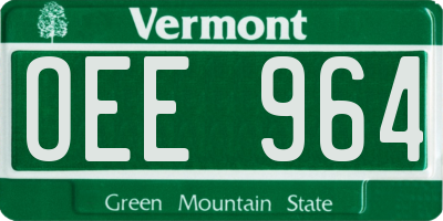 VT license plate OEE964