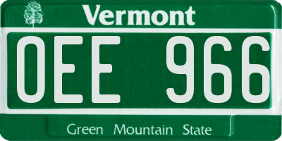 VT license plate OEE966