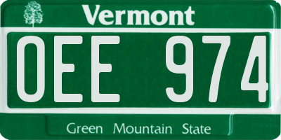 VT license plate OEE974