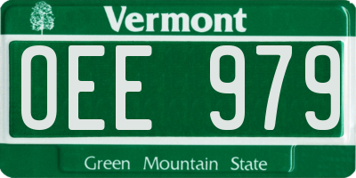 VT license plate OEE979