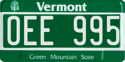 VT license plate OEE995