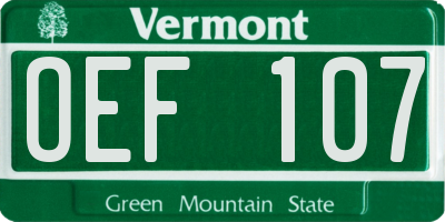 VT license plate OEF107
