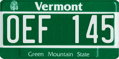 VT license plate OEF145