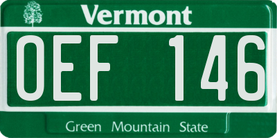 VT license plate OEF146