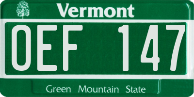 VT license plate OEF147