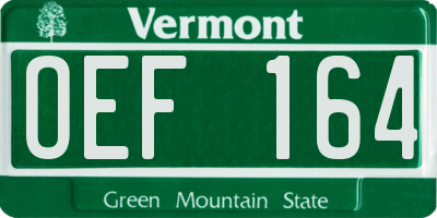 VT license plate OEF164