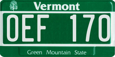 VT license plate OEF170