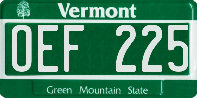 VT license plate OEF225