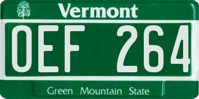 VT license plate OEF264