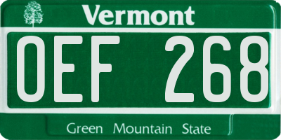 VT license plate OEF268