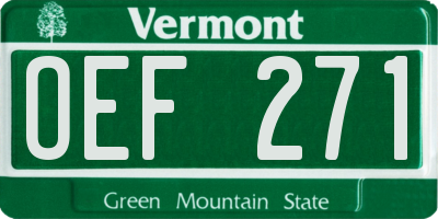 VT license plate OEF271