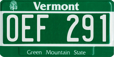 VT license plate OEF291