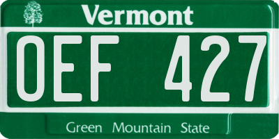 VT license plate OEF427