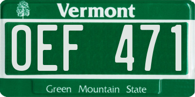 VT license plate OEF471