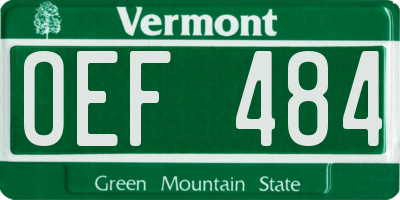 VT license plate OEF484