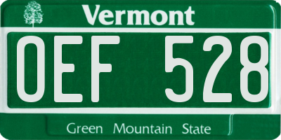 VT license plate OEF528