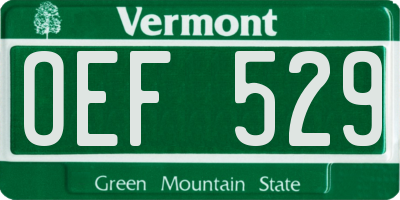 VT license plate OEF529