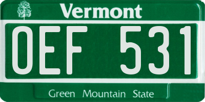 VT license plate OEF531