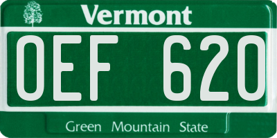 VT license plate OEF620