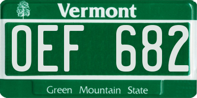 VT license plate OEF682