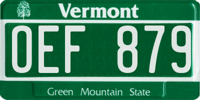 VT license plate OEF879