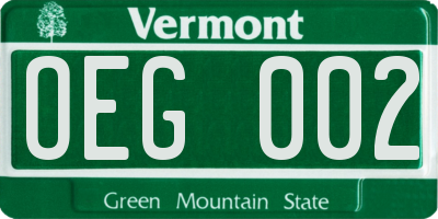 VT license plate OEG002