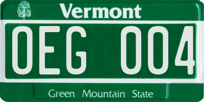 VT license plate OEG004