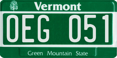 VT license plate OEG051