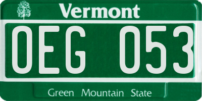 VT license plate OEG053