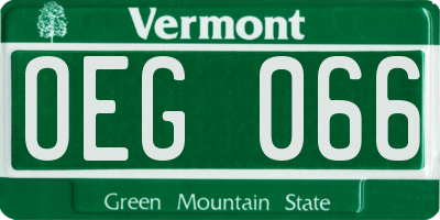 VT license plate OEG066