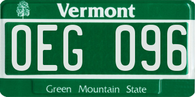 VT license plate OEG096