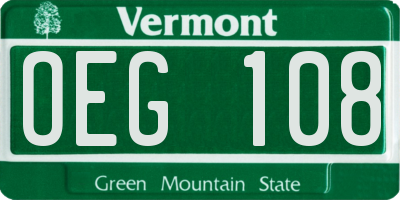 VT license plate OEG108