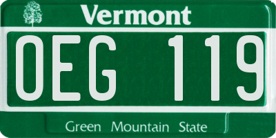 VT license plate OEG119