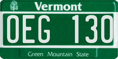 VT license plate OEG130