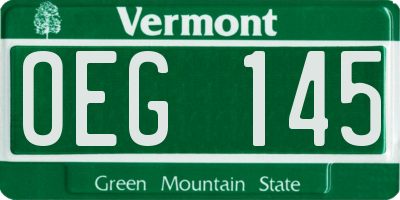 VT license plate OEG145