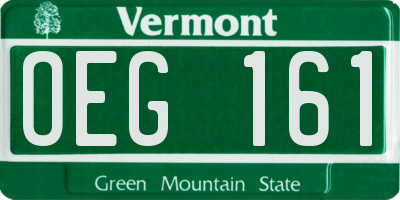 VT license plate OEG161
