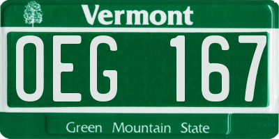 VT license plate OEG167