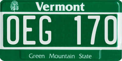 VT license plate OEG170