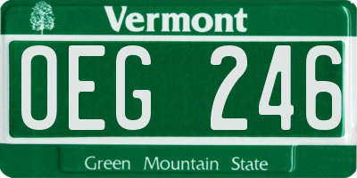 VT license plate OEG246