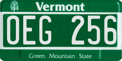 VT license plate OEG256