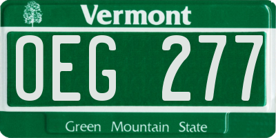VT license plate OEG277