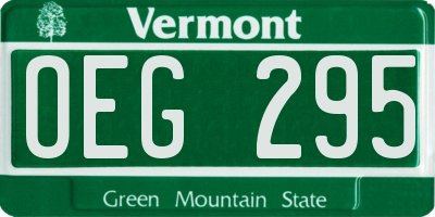 VT license plate OEG295