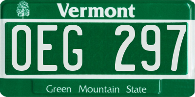 VT license plate OEG297