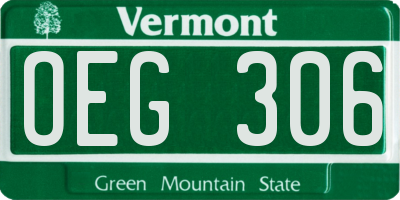 VT license plate OEG306