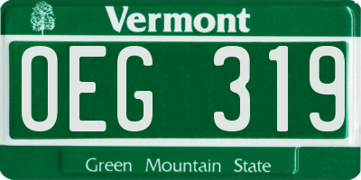 VT license plate OEG319
