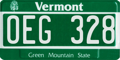 VT license plate OEG328